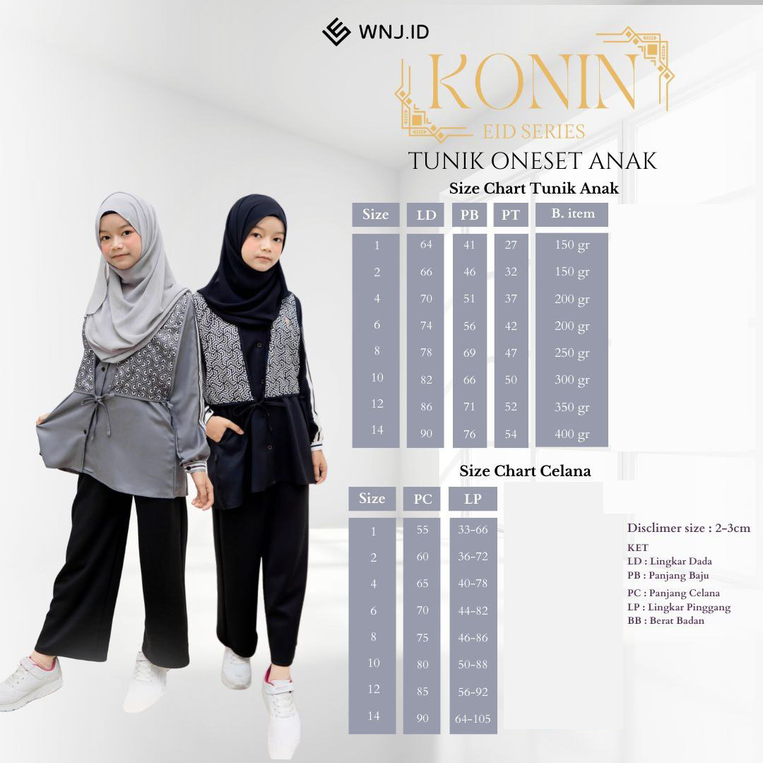 Konin 25 Tunik Anak GRADE A